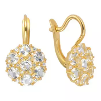 Серебряные серьги с аметистами и фианитами