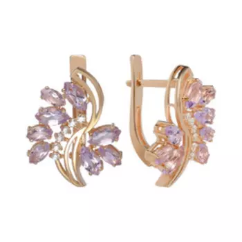 Серебряные серьги с аметистами и фианитами