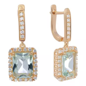 Серебряные серьги с аметистами и фианитами