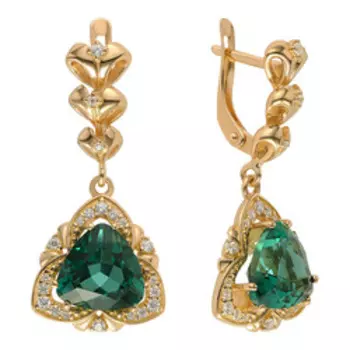 Серебряные серьги с аметистами и фианитами