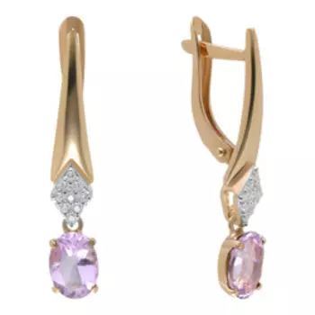 Серебряные серьги с аметистами и фианитами