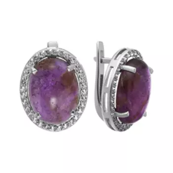 Серебряные серьги с аметистами и топазами