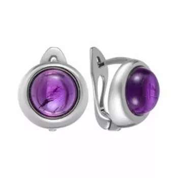 Серебряные серьги с аметистом