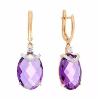 Серебряные серьги с аметистом