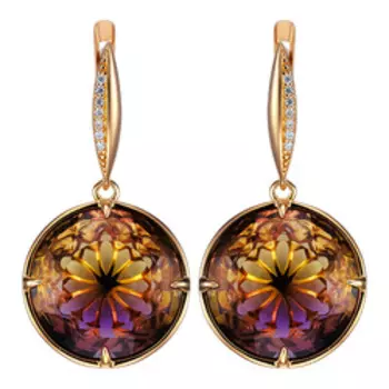 Серебряные серьги с аметринами и фианитами