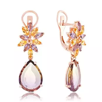 Серебряные серьги с аметрином