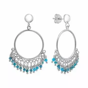 Серебряные серьги с апатитом