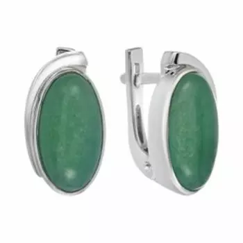 Серебряные серьги с авантюринами