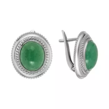 Серебряные серьги с авантюрином