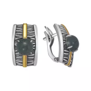 Серебряные серьги с авантюрином