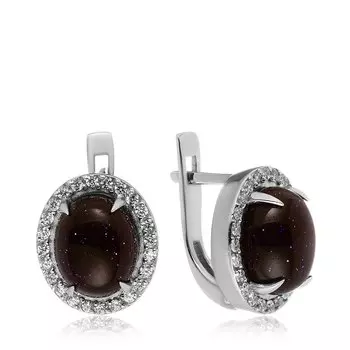 Серебряные серьги с авантюрином