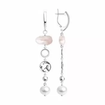 Серебряные серьги с барочным жемчугом