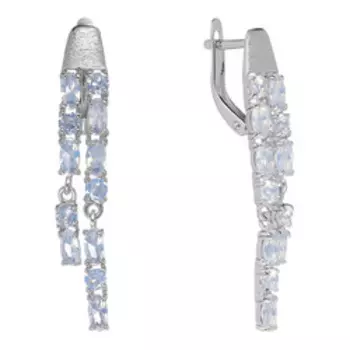 Серебряные серьги с белым кварцем