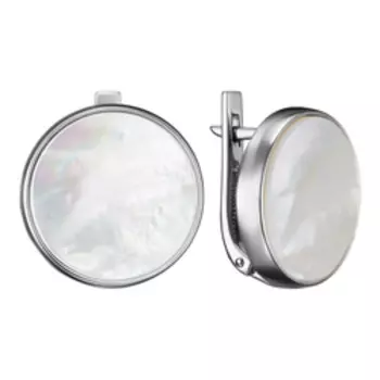 Серебряные серьги с белым перламутром