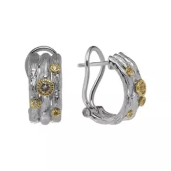 Серебряные серьги с белыми топазами