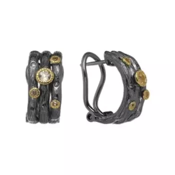 Серебряные серьги с белыми топазами