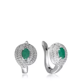 Серебряные серьги с бериллом