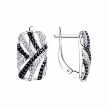 Серьги из серебра с фианитами