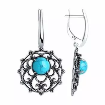 Серебряные серьги с бирюзой