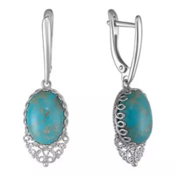 Серебряные серьги с бирюзой