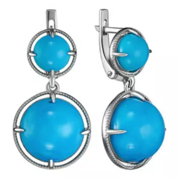 Серебряные серьги с бирюзой