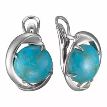 Серебряные серьги с бирюзой