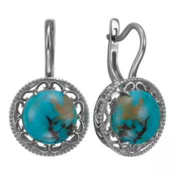 Серебряные серьги с бирюзой