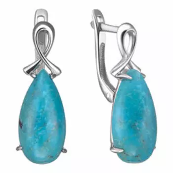 Серебряные серьги с бирюзой