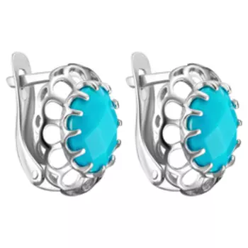 Серебряные серьги с бирюзой