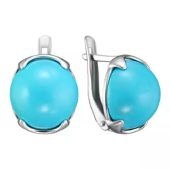 Серебряные серьги с бирюзой