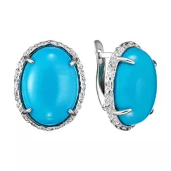 Серебряные серьги с бирюзой