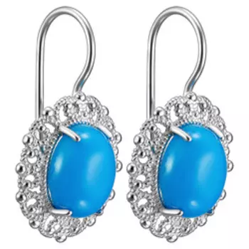 Серебряные серьги с бирюзой