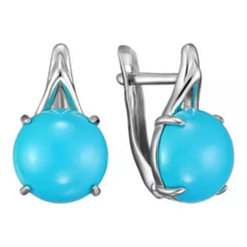 Серебряные серьги с бирюзой