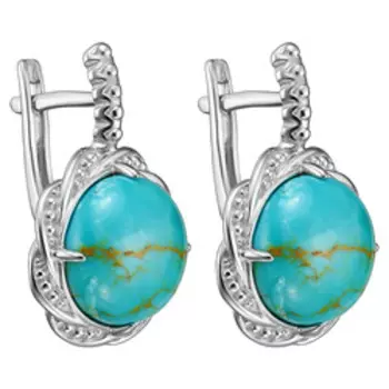 Серебряные серьги с бирюзой