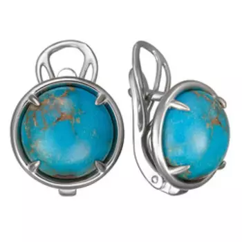 Серебряные серьги с бирюзой