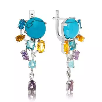 Серебряные серьги с бирюзой