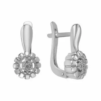 Серебряные серьги с бриллиантами