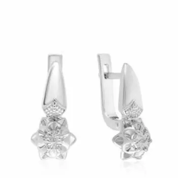 Серебряные серьги с бриллиантами