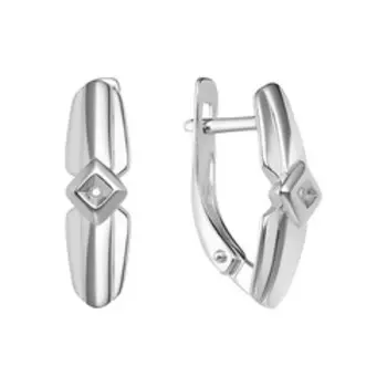 Серебряные серьги с бриллиантами