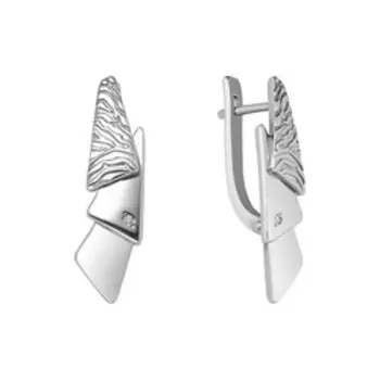 Серебряные серьги с бриллиантами