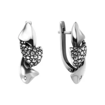 Серебряные серьги с бриллиантами