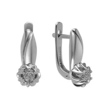 Серебряные серьги с бриллиантами