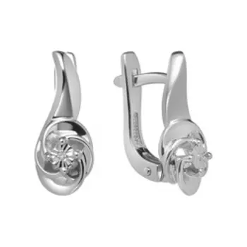 Серебряные серьги с бриллиантами