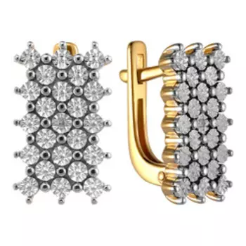 Серебряные серьги с бриллиантами