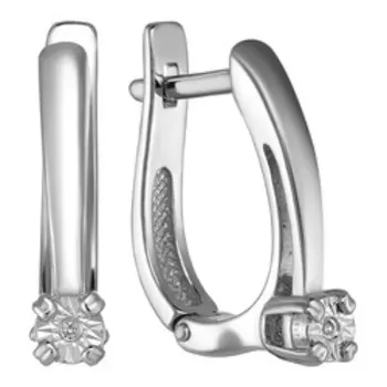 Серебряные серьги с бриллиантами