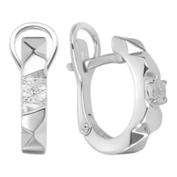 Серебряные серьги с бриллиантами