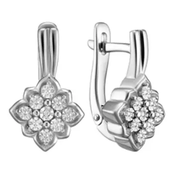 Серебряные серьги с бриллиантами