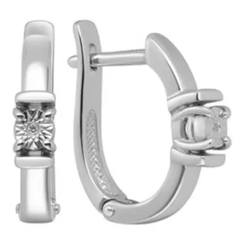 Серебряные серьги с бриллиантами