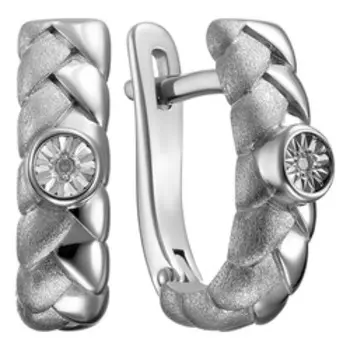 Серебряные серьги с бриллиантами