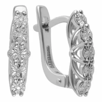 Серебряные серьги с бриллиантами